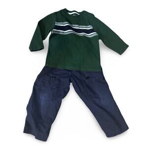 Children’s Place Sweater & Express Pants Outfit 4T Green Blue